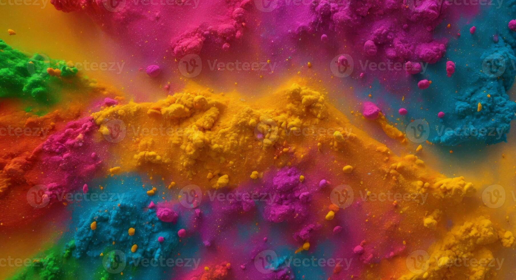 AI generated Artistic Colorful Dense Powder Explosion Abstract Wallpaper photo