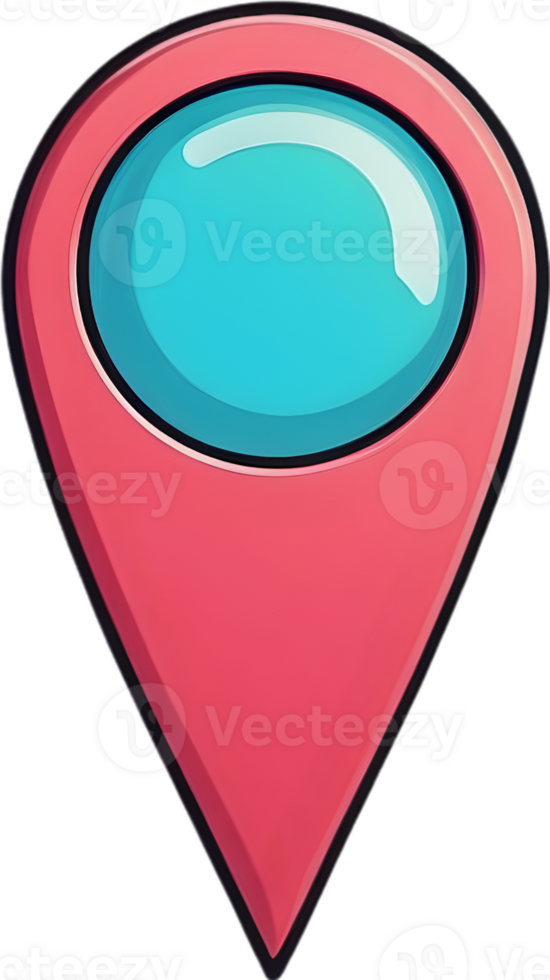 AI generated Pin Map illustration png