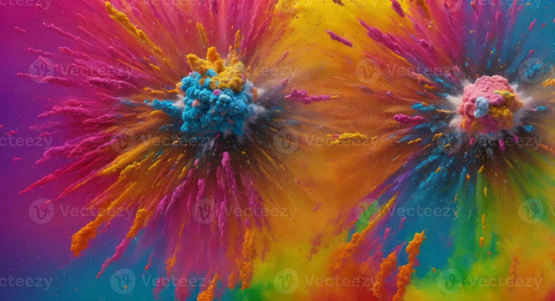 AI generated Artistic Colorful Dense Powder Explosion Abstract Wallpaper photo