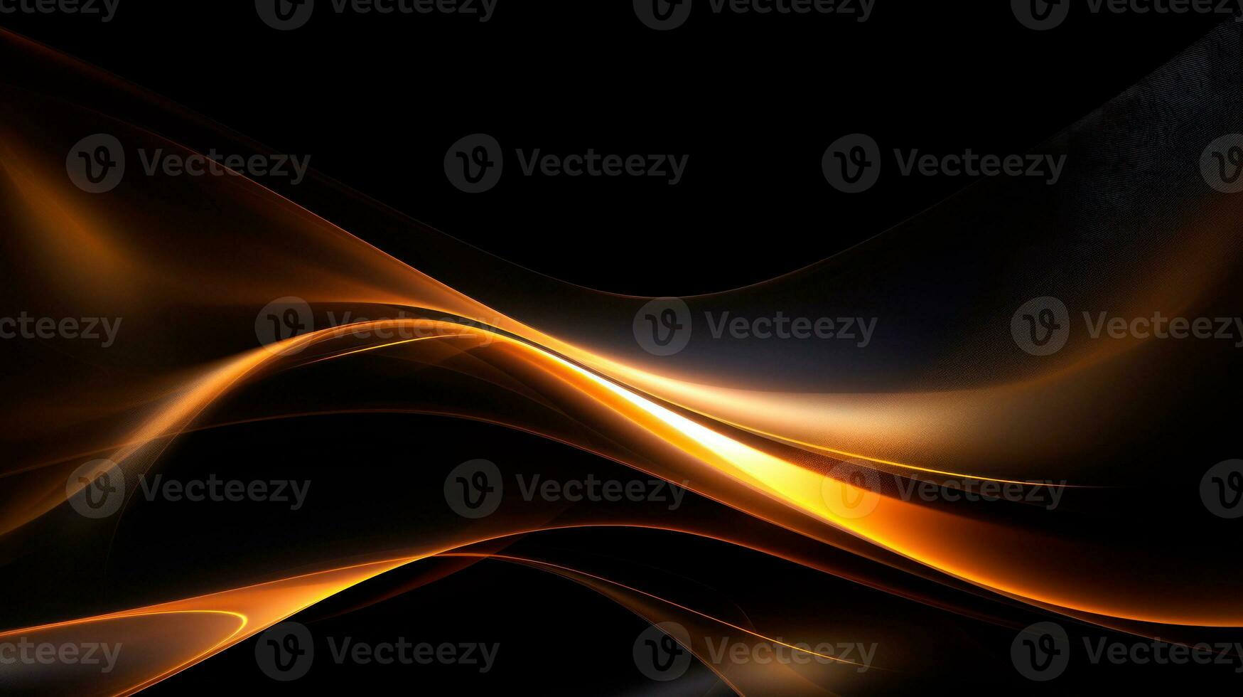 AI generated Abstract digital background. Futuristic wallpaper with yellow neon glowing waves. Data transfer concept. Motion concept. photo