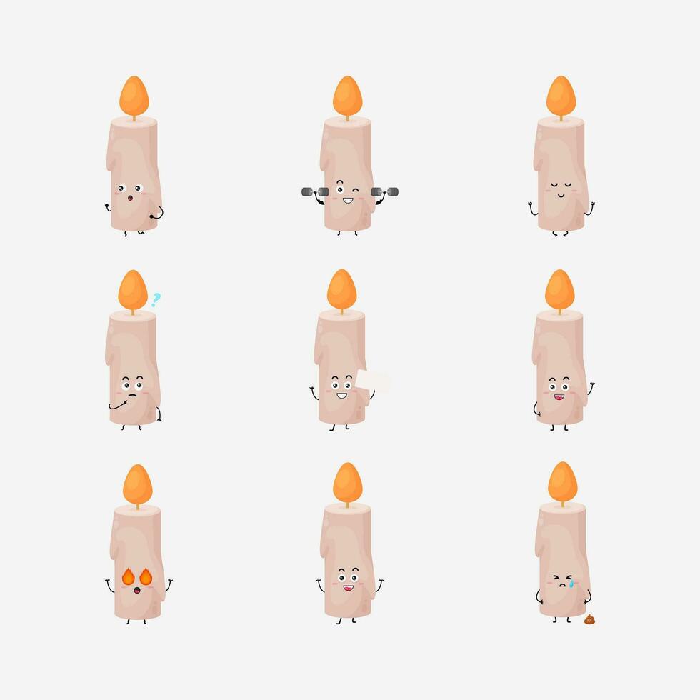 Cute candle character vector illustration