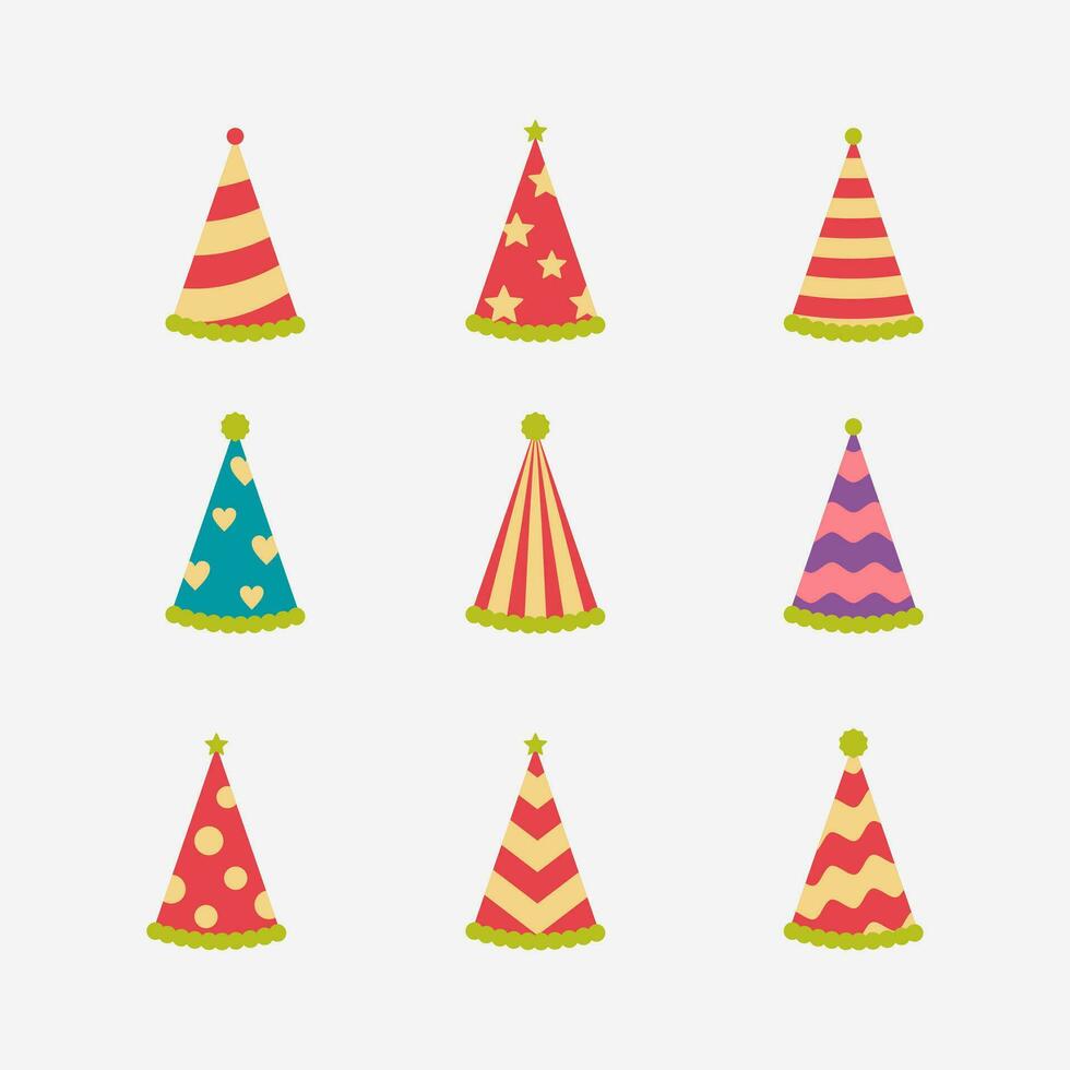 Birthday hat cartoon icon vector illustration
