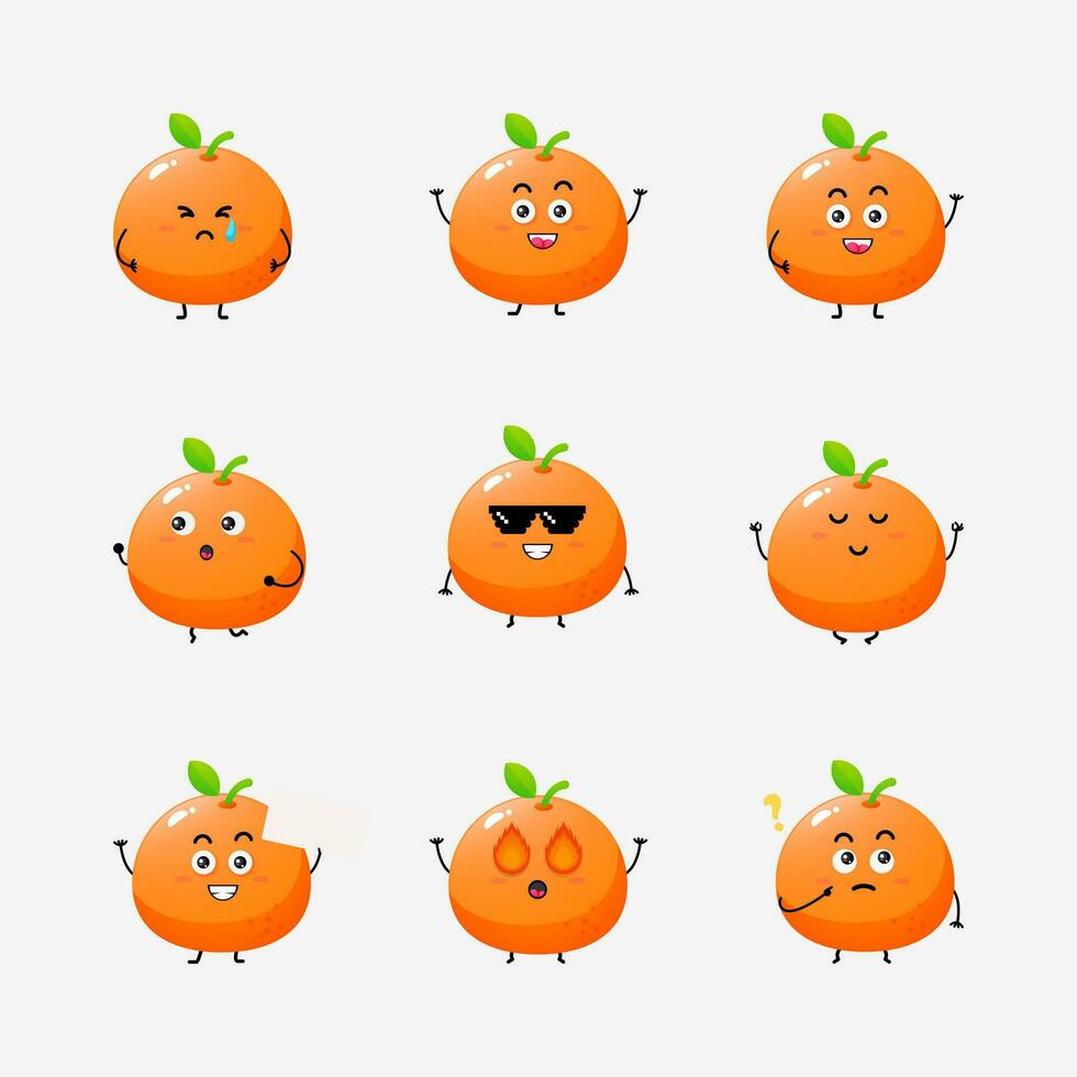 Ilustración de vector de lindo personaje naranja