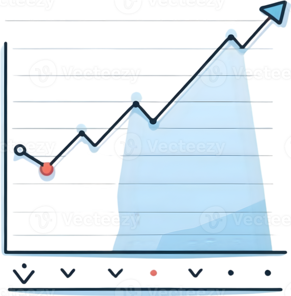 AI generated an arrow going up on a graph chart ai generative png