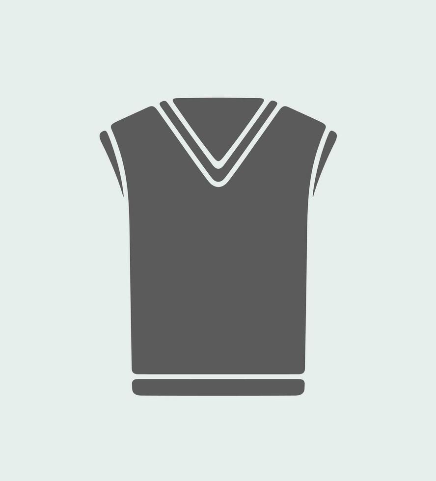 Men's knitted vest icon on a background. Vector illustration.