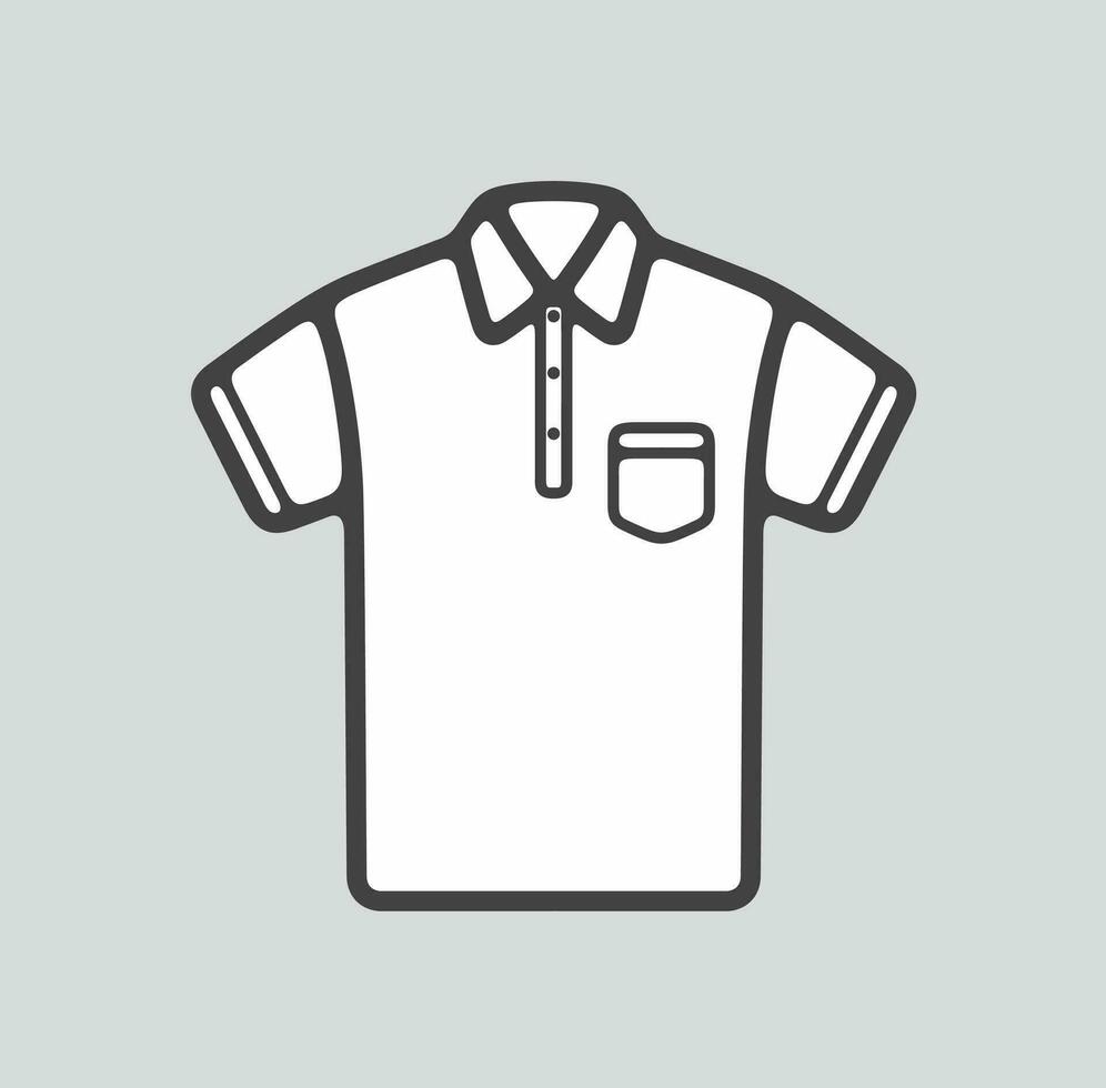 de los hombres polo t camisa línea icono en un antecedentes. vector ilustración.