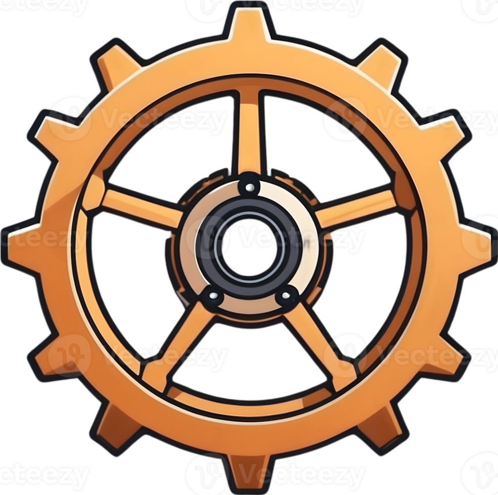 AI generated a gear wheel with a cog wheel on it ai generative png