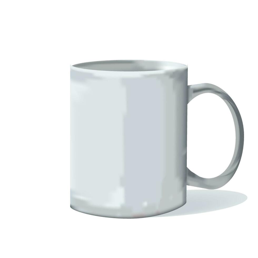 White Drinking Mug Mock Up vector