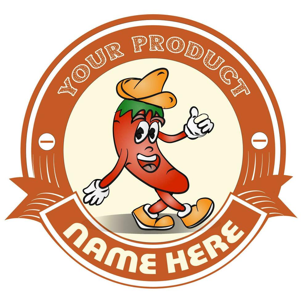 Vintage Retro Chili Mascot vector