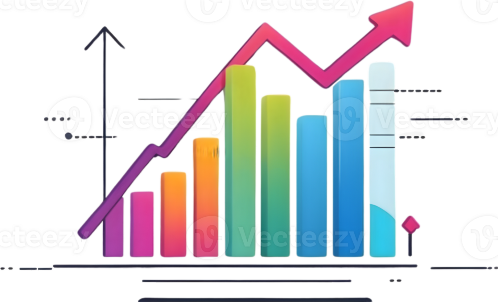 ai generado un flecha yendo arriba en un grafico gráfico ai generativo png