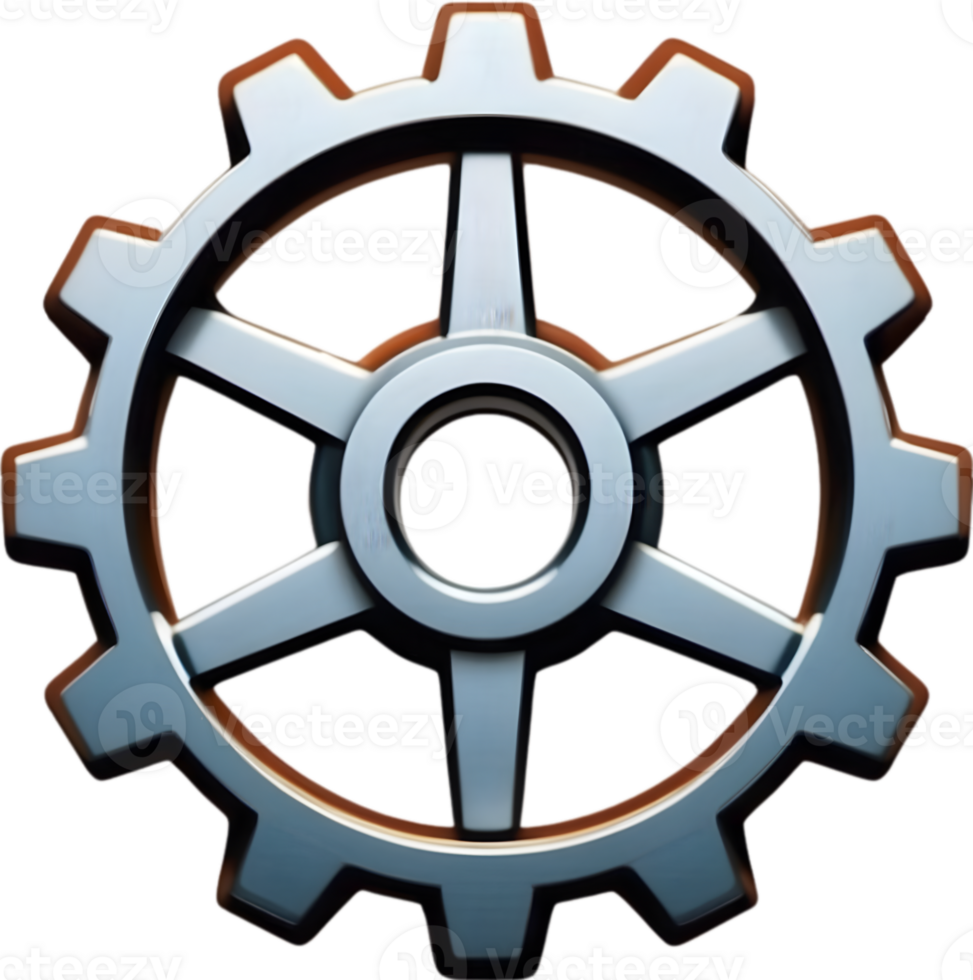 AI generated gear wheel icon ai generative png