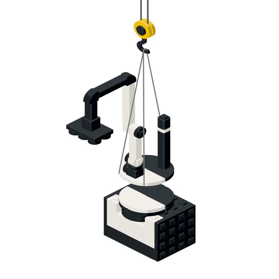 Production of a robot for a warehouse. Vector