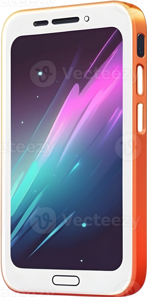 AI generated a smart phone with a cartoon ai generative png