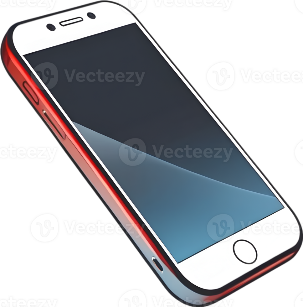 AI generated a smart phone with a cartoon ai generative png