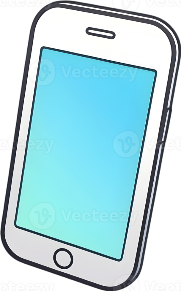 AI generated a smart phone with a cartoon ai generative png