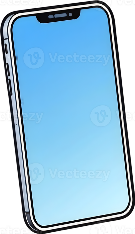 AI generated a smart phone with a cartoon ai generative png