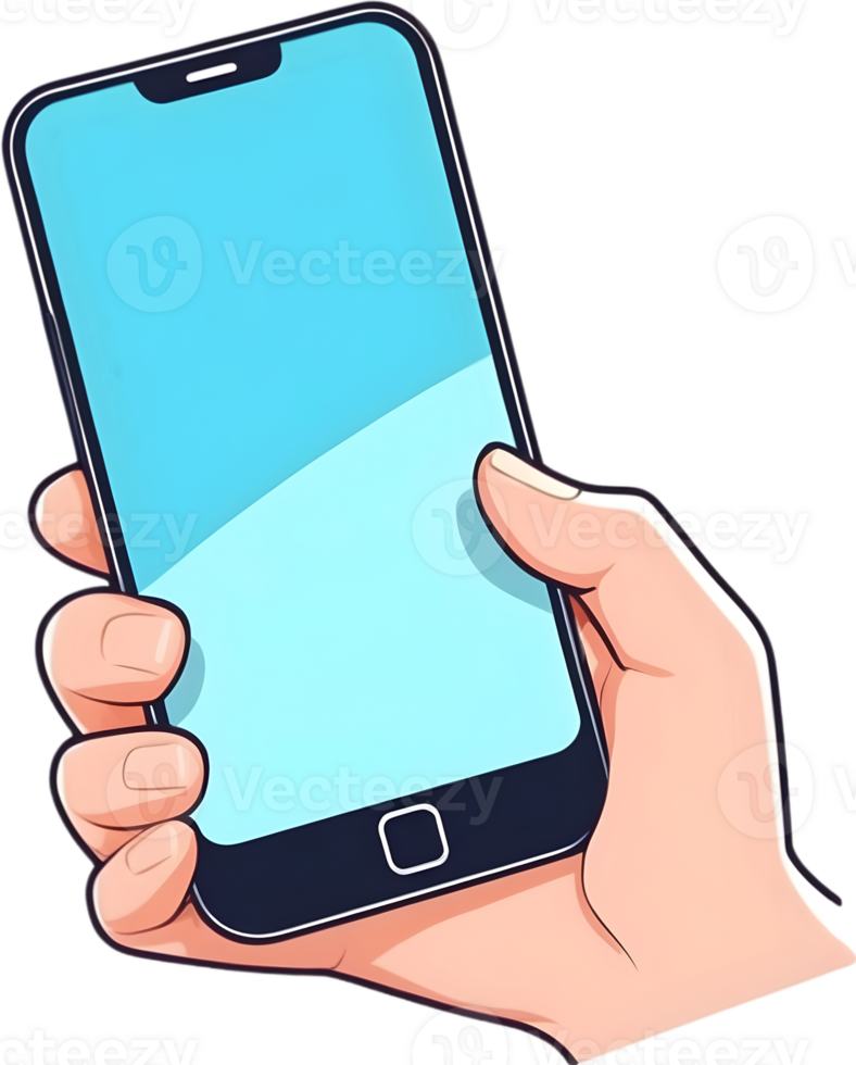 AI generated a smart phone with a cartoon ai generative png