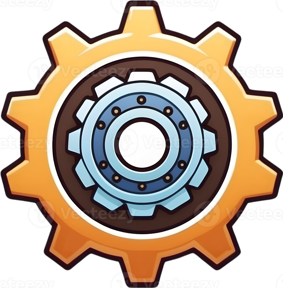 AI generated gear wheel icon ai generative png