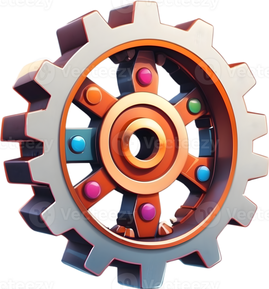 AI generated gear wheel icon ai generative png