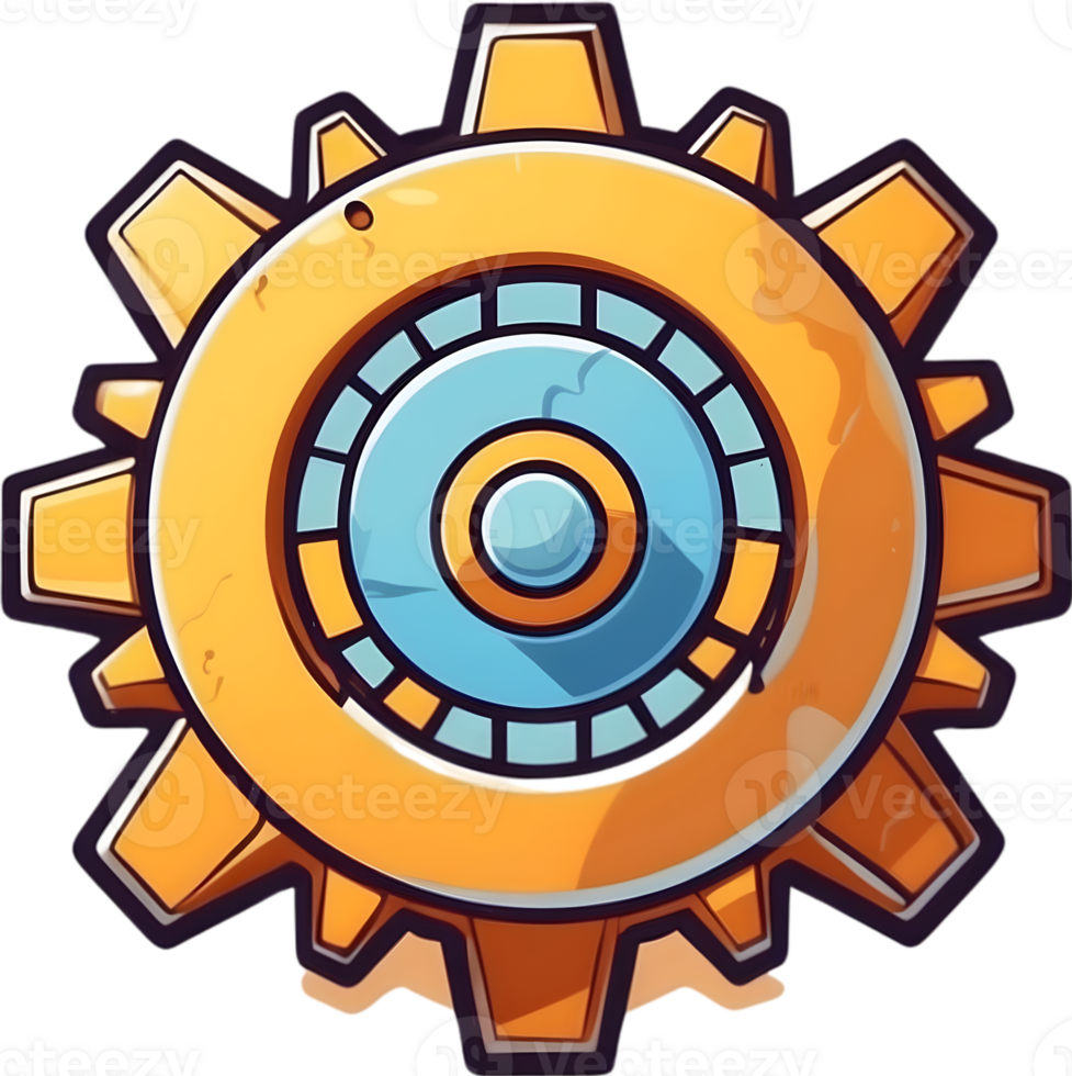 AI generated gear wheel icon ai generative png