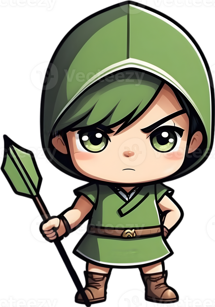 ai genererad anime archer illustration png