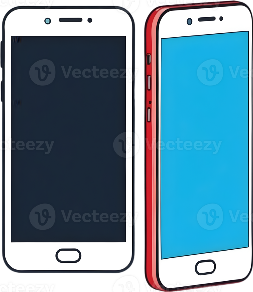 AI generated a smart phone with colorful cartoon ai generative png