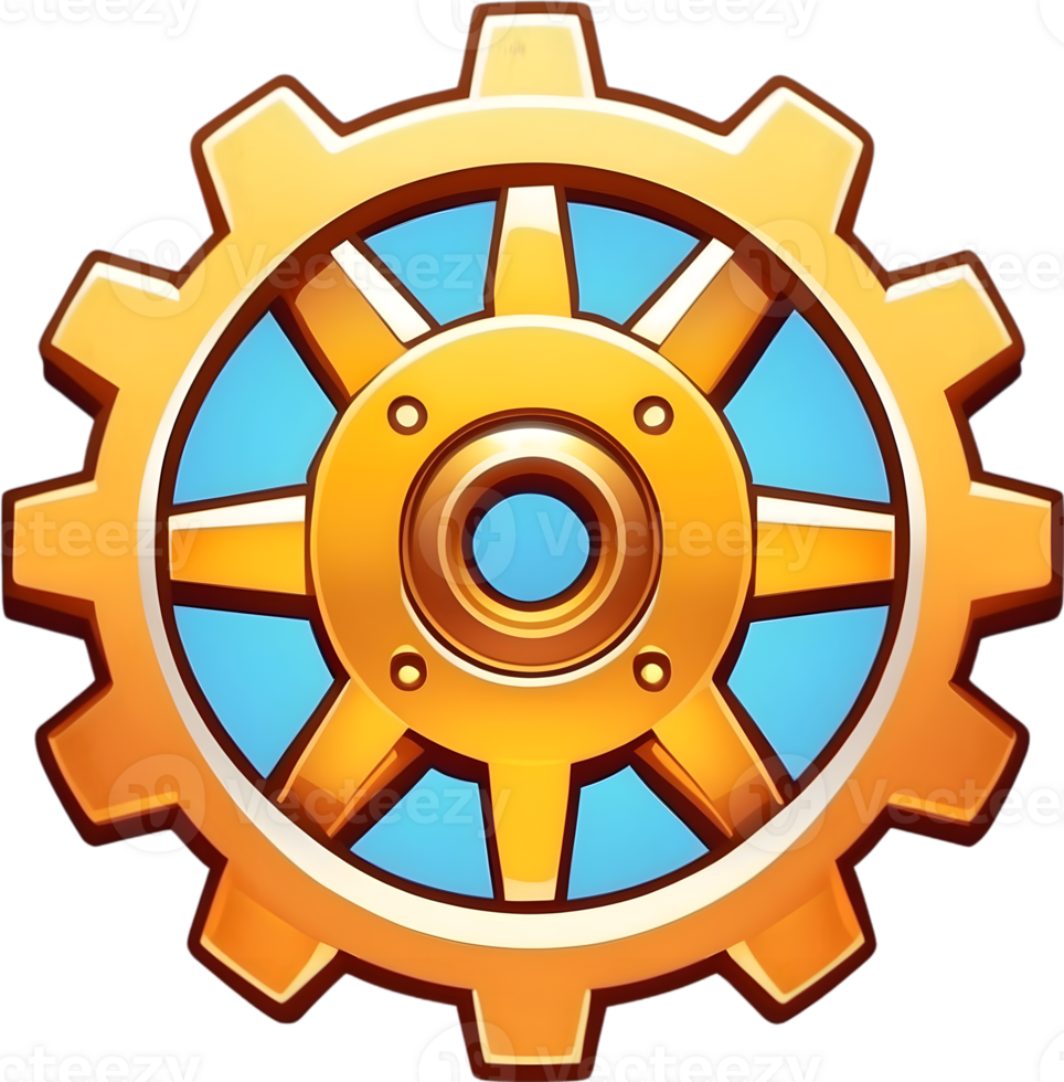 AI generated gear wheel icon ai generative png