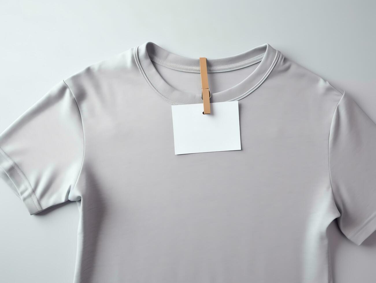 AI generated Empty mockup of tag label with flower for branding natural organic shop, minimal eco friendly concept photo