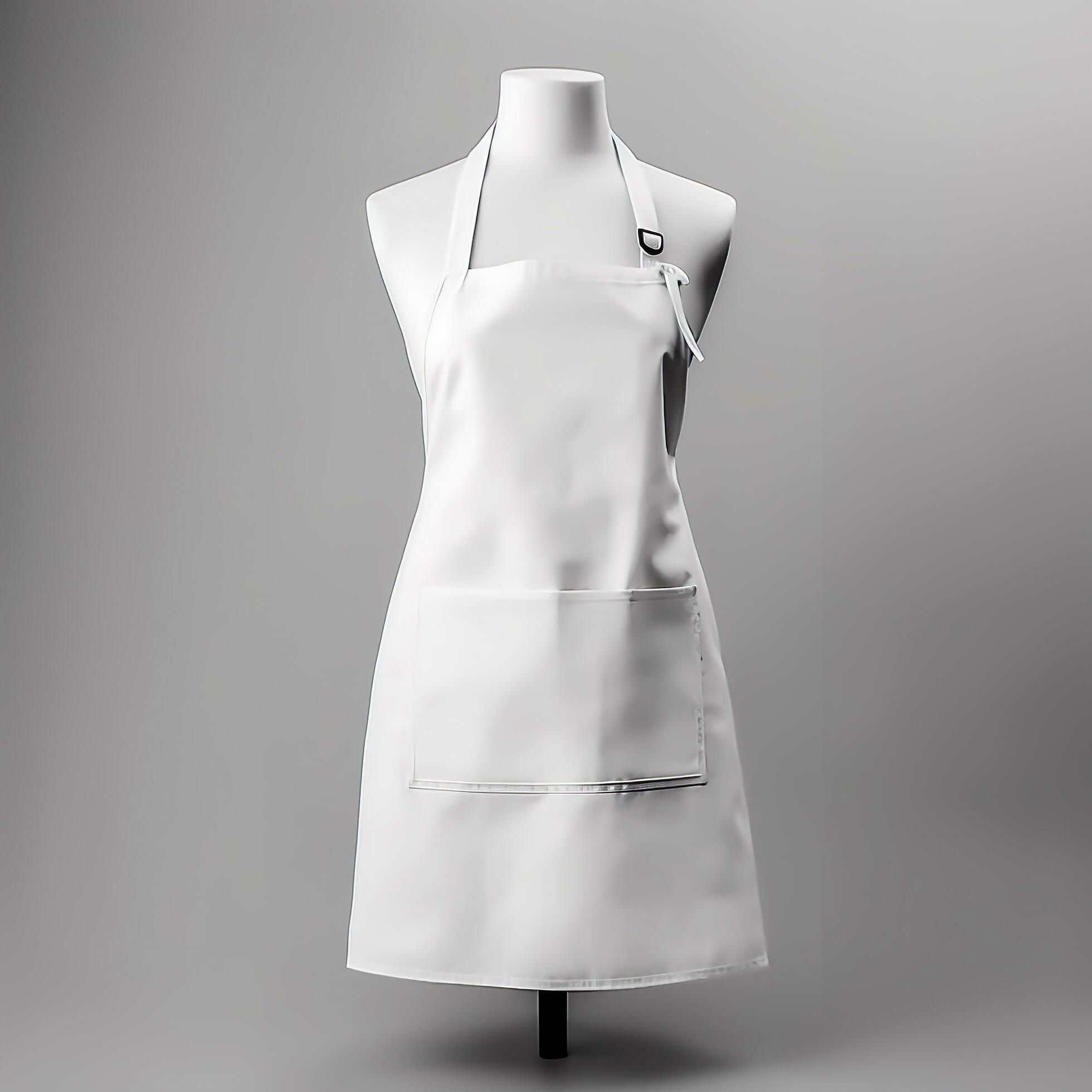AI generated Mockup of a blank empty white apron displayed on a