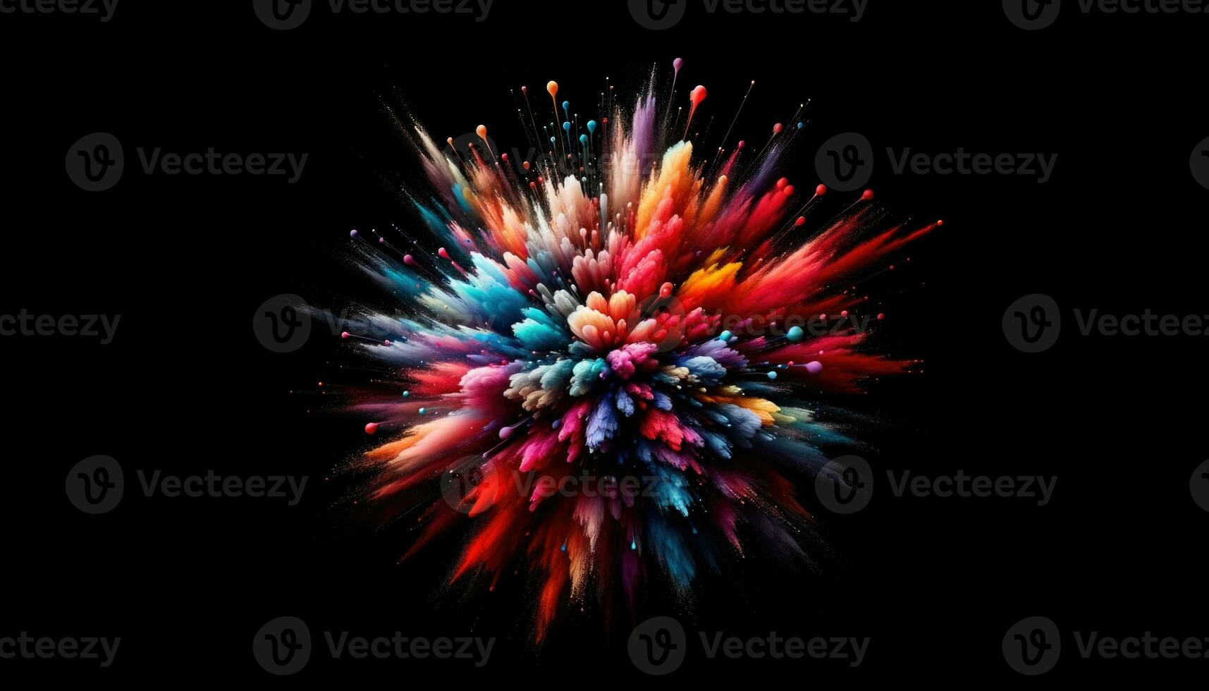 AI generated A Colorful Explosion on a Black Background photo