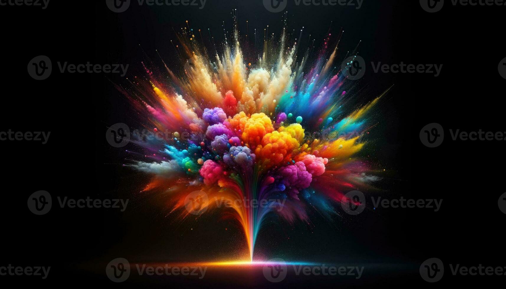 AI generated A Colorful Explosion on a Black Background photo