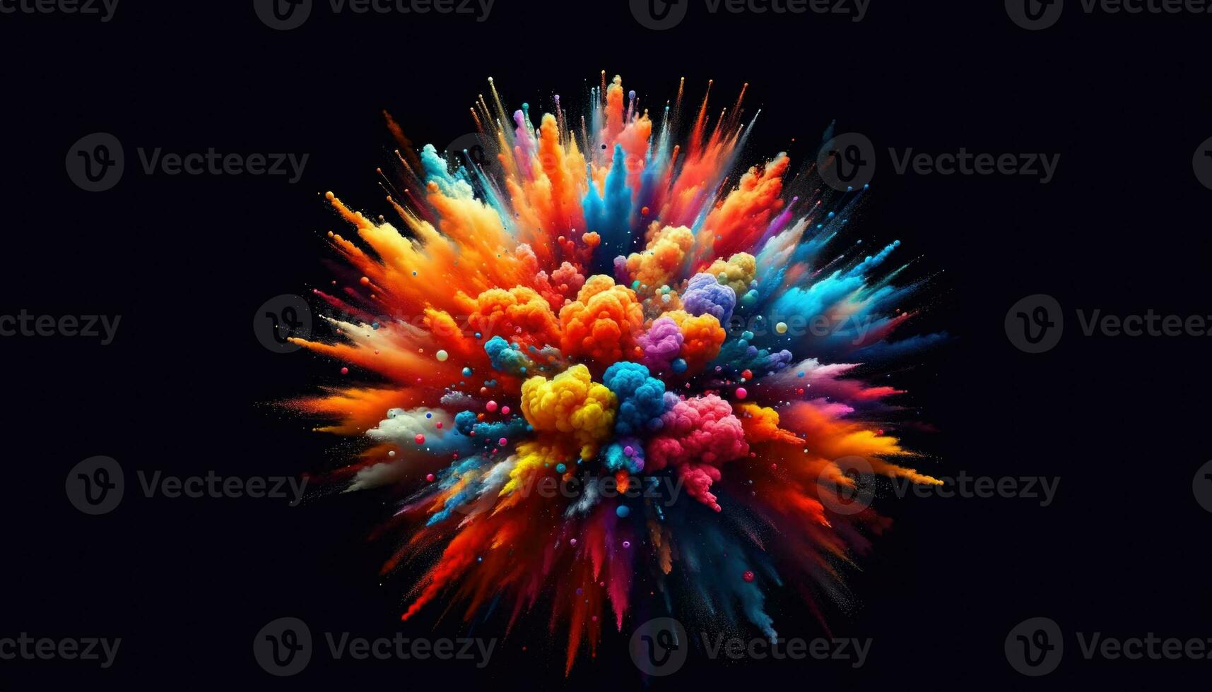 AI generated A Colorful Explosion on a Black Background photo