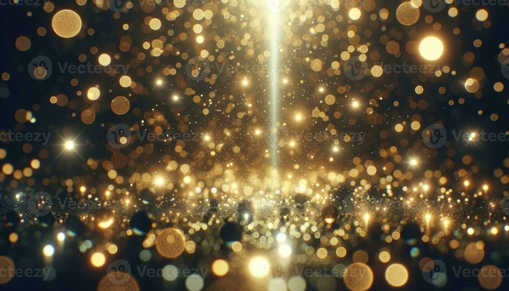AI generated Sparkling Luxury, Gold Glitter, Bokeh Sparkles, and Particles photo