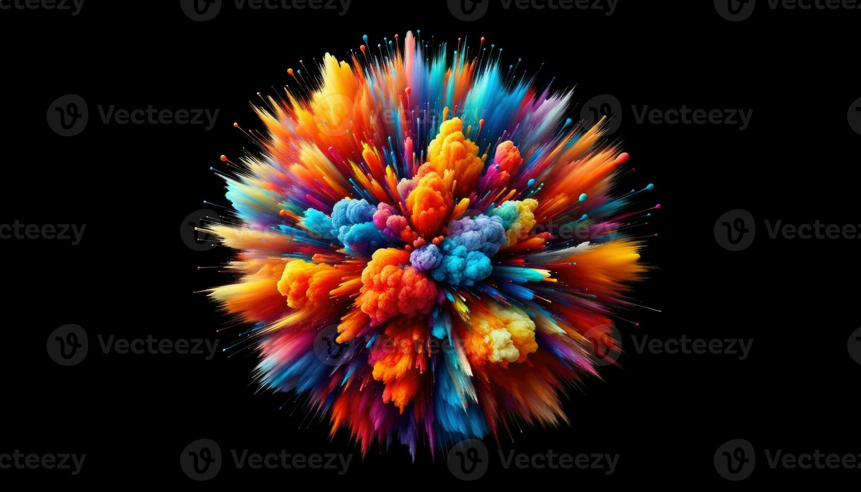 AI generated A Colorful Explosion on a Black Background photo