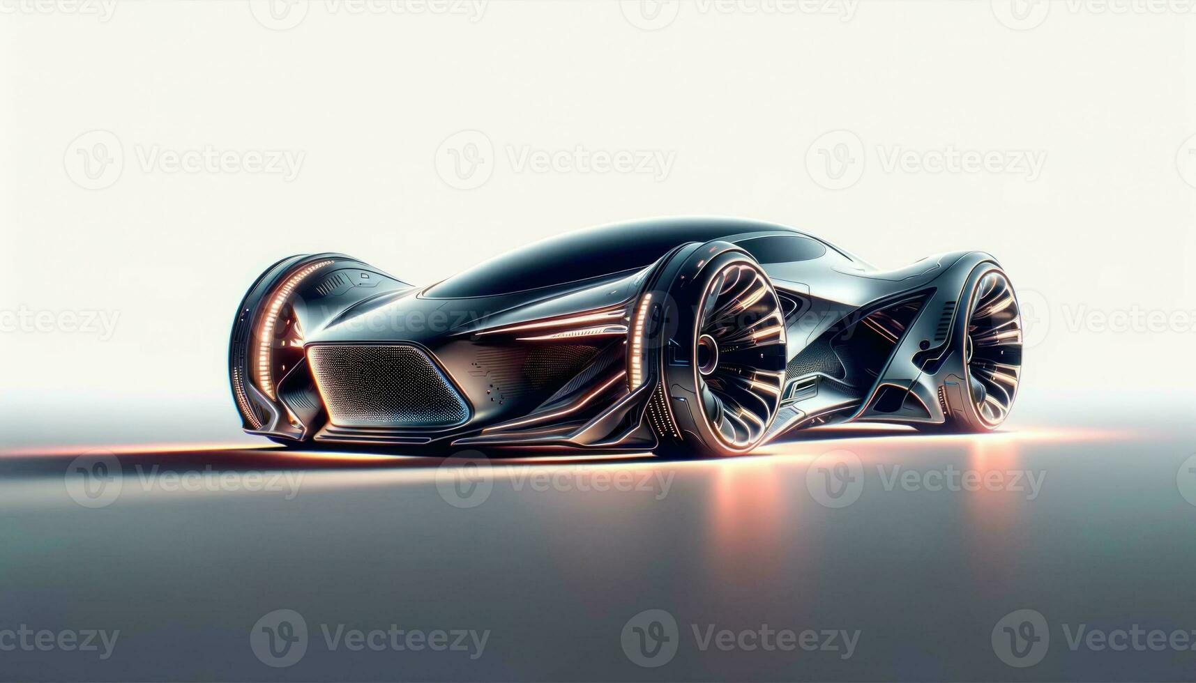 AI generated Sleek Futuristic Vehicle Concept in Dynamic Pose photo