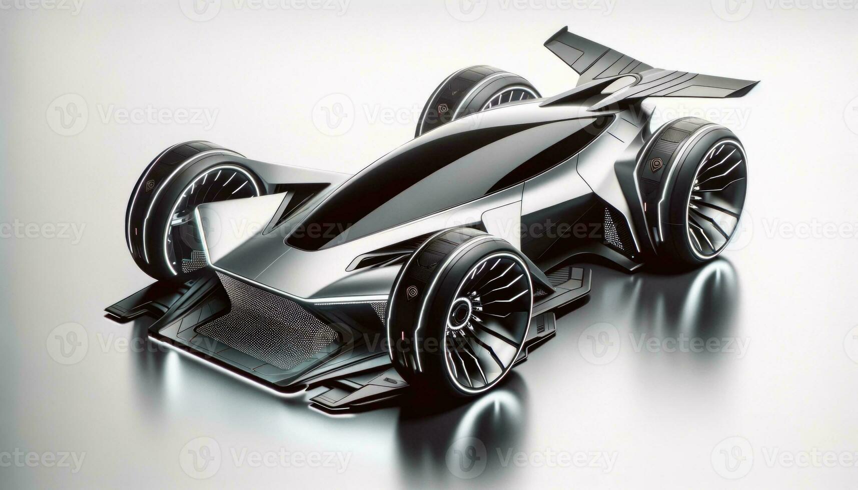 AI generated Sleek Futuristic Vehicle Concept in Dynamic Pose photo