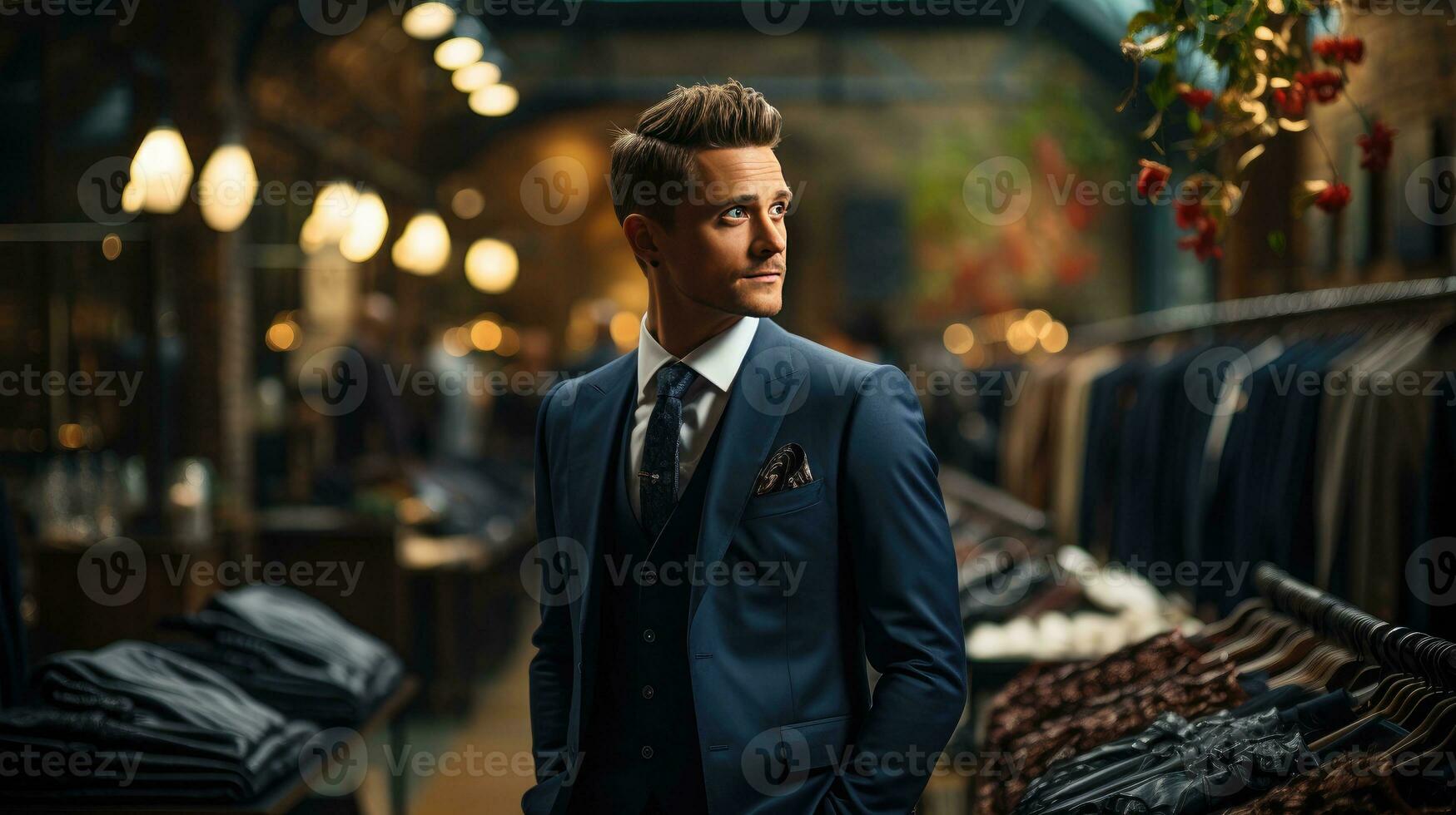 Business Suit Shopping in a Department Store photo