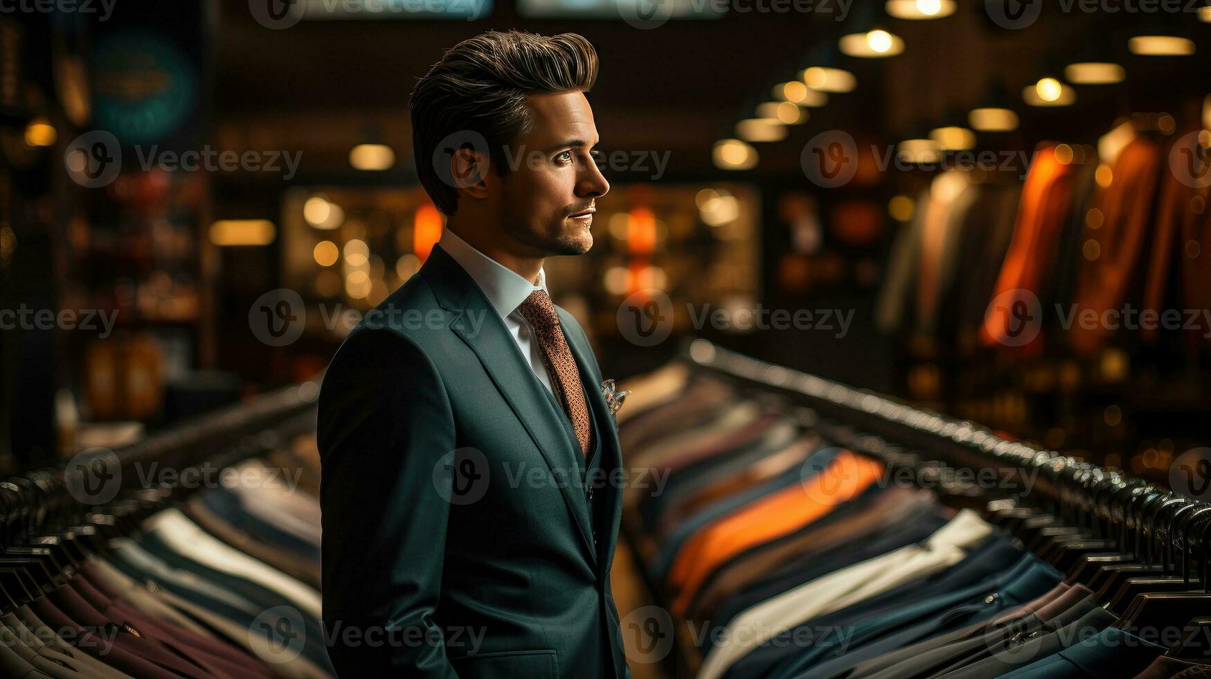 Business Suit Shopping in a Department Store photo