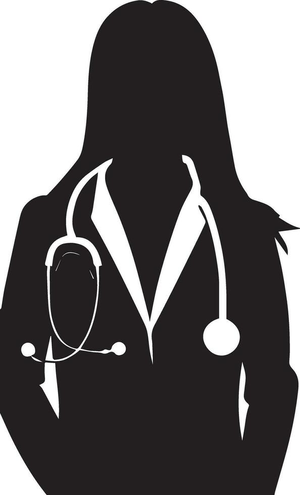 Female doctor silhouette illustration 6 vector