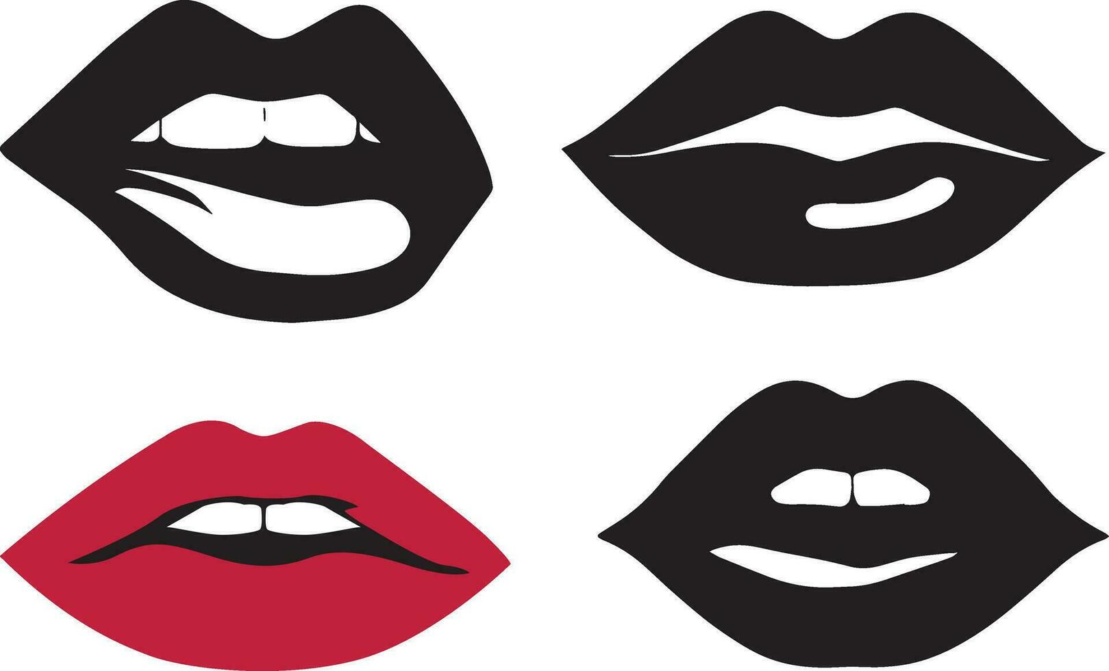 Beautiful Lip vector silhouette illustratrion 4