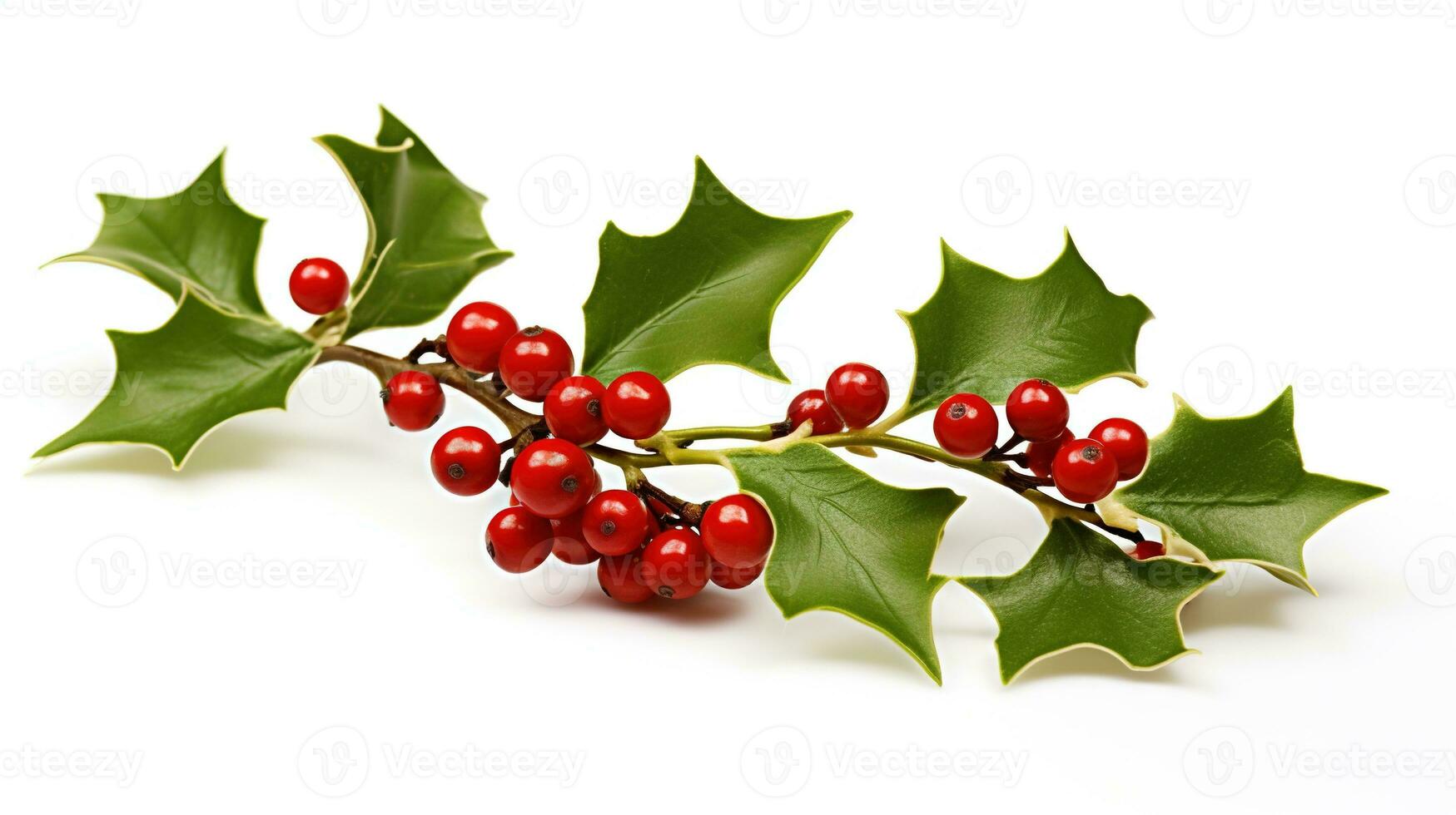 AI generated Christmas Mistletoe Isolated on the White Background photo