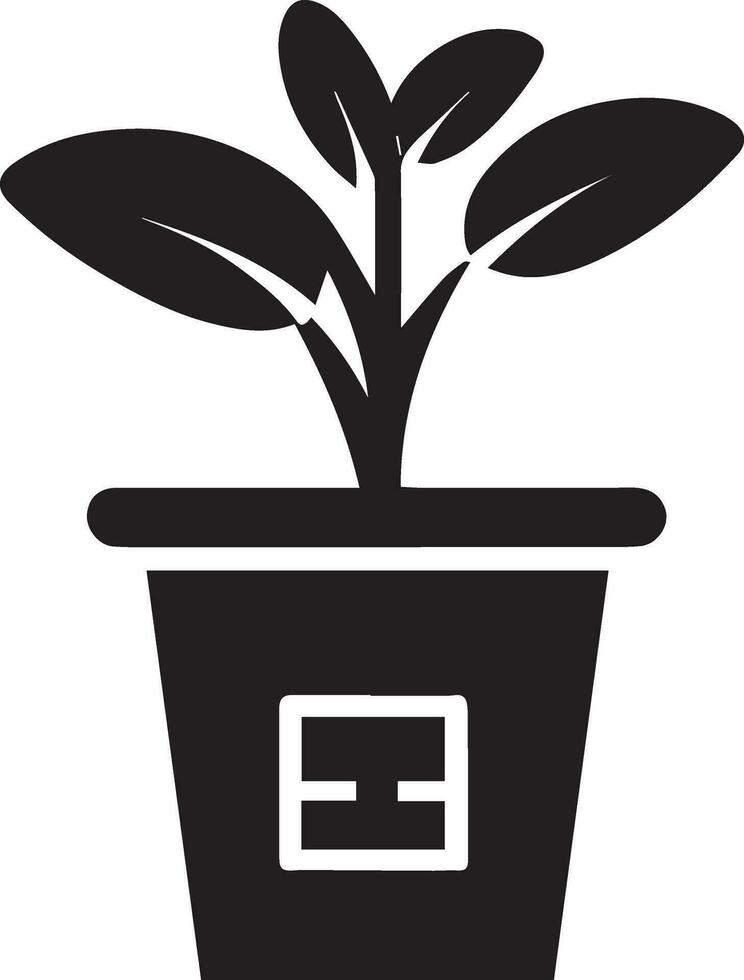 planta vector icono ilustración negro color 12