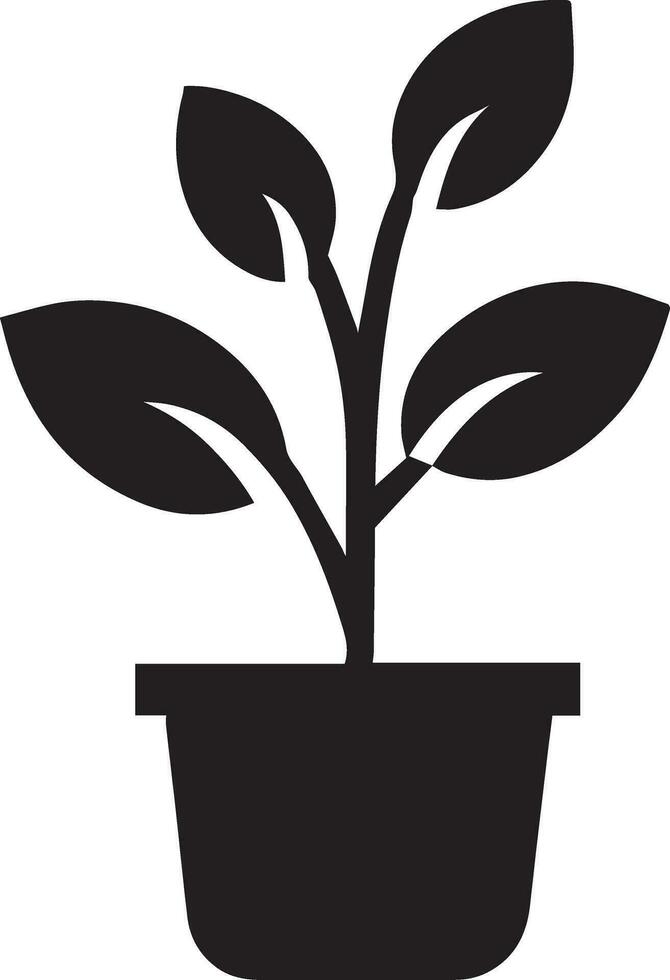 Plant vector Icon Illustration black color 7