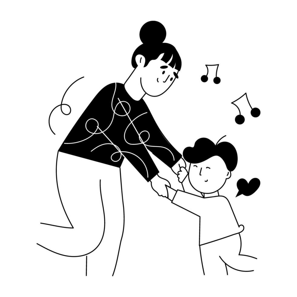 Trendy Dancing Mom vector