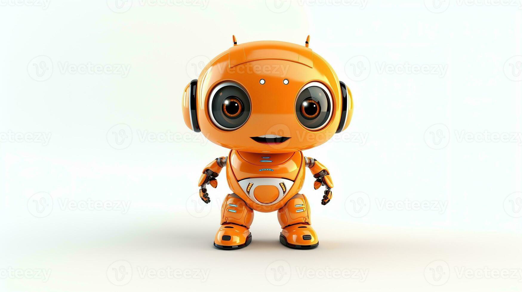 AI generated Baby robot alien running forward ai generated character 3d image photo