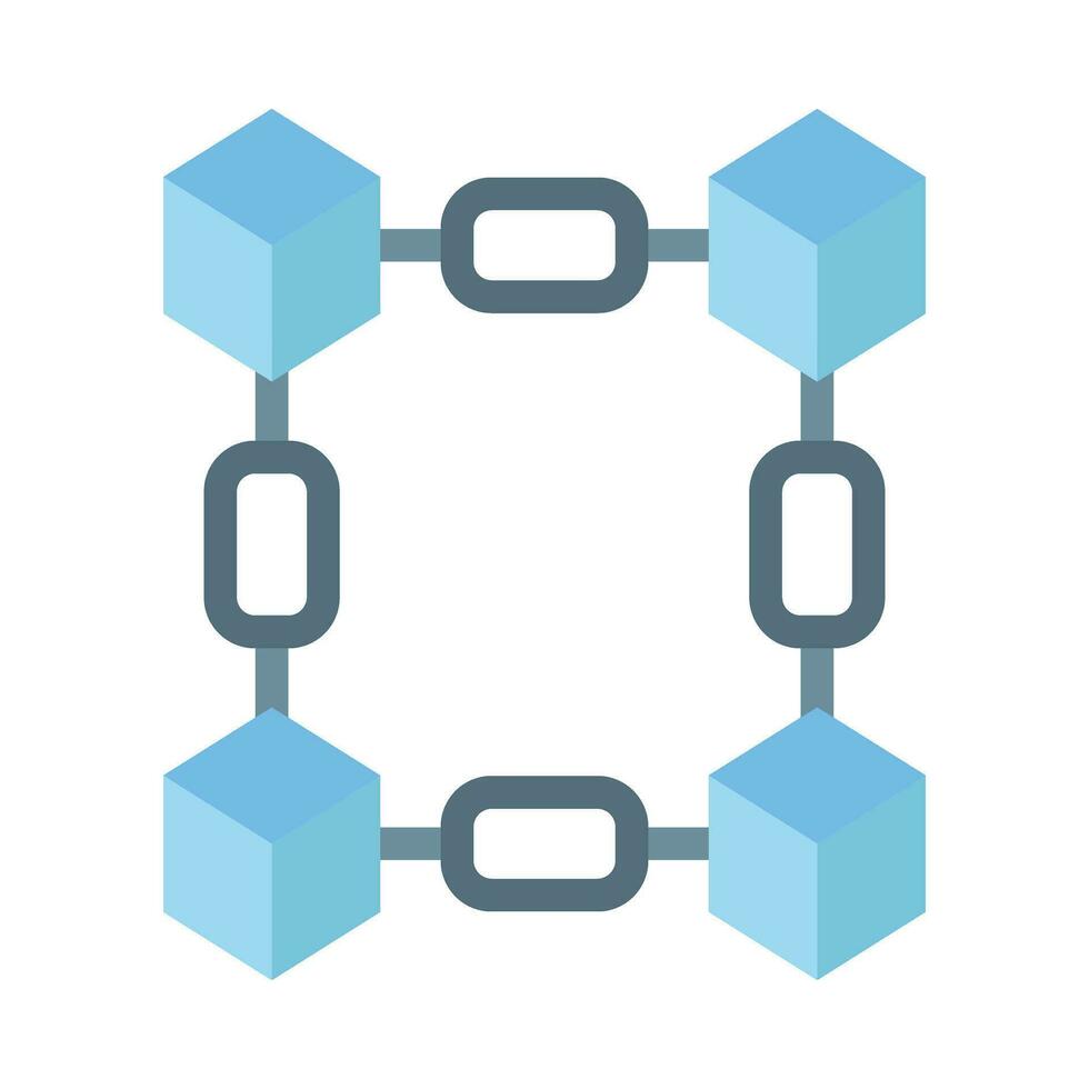 Blockchain Vector Flat Icon For Personal And Commercial Use.