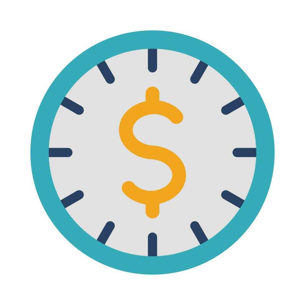 Time Is Money Vector Flat Icon For Personal And Commercial Use.