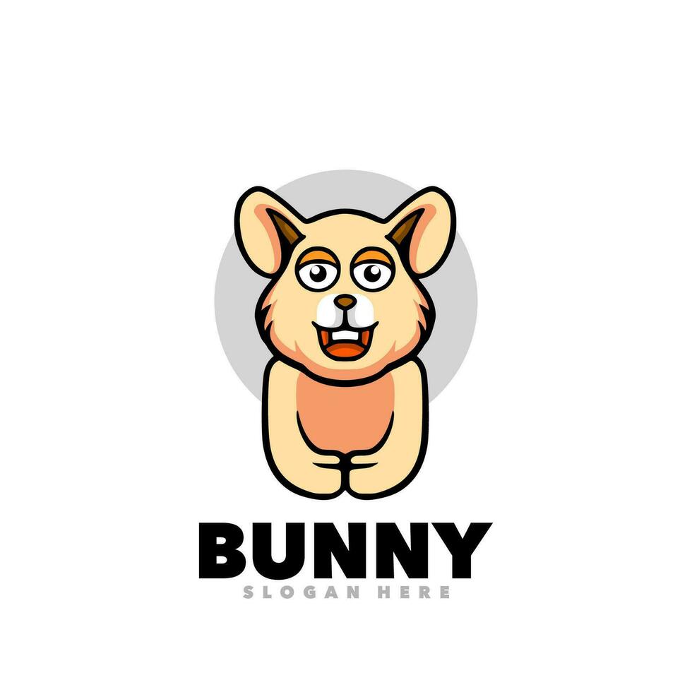 Bunny mascot cartoon character logo vector