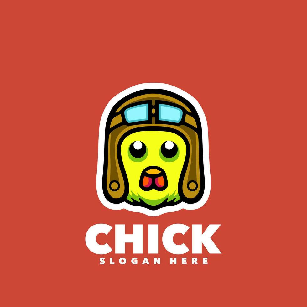 Chick pilot logo design vector