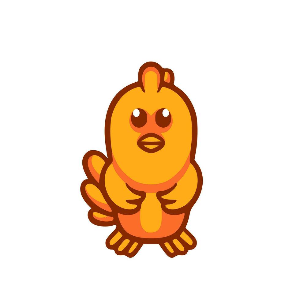 Cute chicken cartoon logo vector